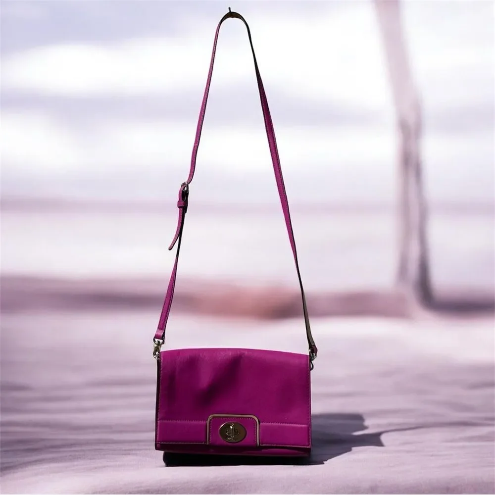 Kate Spade Juliana Hampton Road Pink/Fuchsia Leather WOC Crossbody Clutch